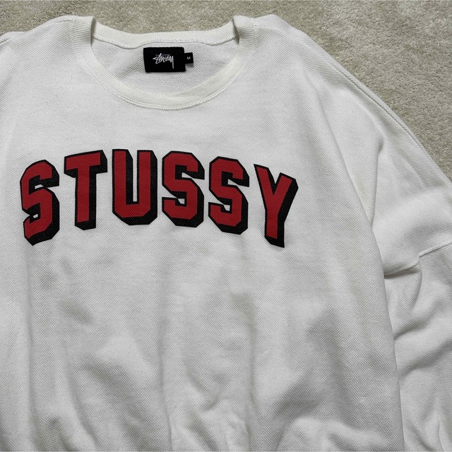 【stussy】ステューシー クロップド スウェット デカロゴ USA製 M