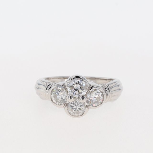 魅力的な ダイヤモンド デザインリング 【中古】 Pt900 約15.5号 リング(指輪)
