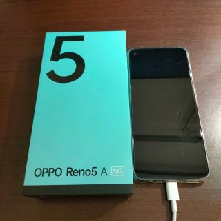 オッポ(OPPO)のOPPO Reno5 A eSIM A103OP シルバーブラック(スマートフォン本体)