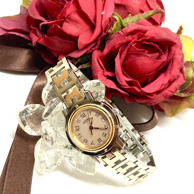 期間限定特別価格 Hermes - 腕時計 ピンクシェル CL4.221 クリッパー
