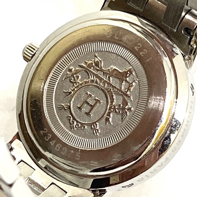 Hermes(エルメス)の美品★稼働品 エルメス クリッパーナクレ CL4.221 ピンクシェル 腕時計 レディースのファッション小物(腕時計)の商品写真