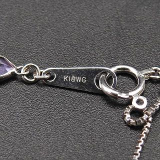 美品】K18WG ゴールド マルチカラー 色石 スルーネックレス レディース