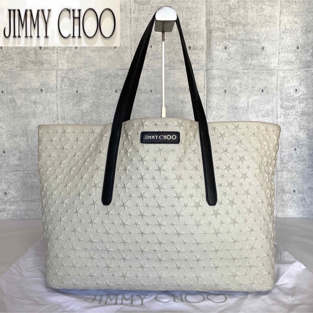 JIMMY CHOO - 【極美品】JIMMY CHOO PIMLICO CHALK エンボストートバッグ