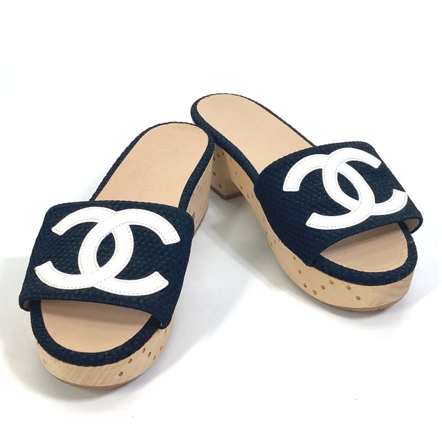 CHANEL(シャネル)のシャネル CHANEL CC ココマーク G27145 靴 ウッドサンダル サンダル ウッド ブラック レディースの靴/シューズ(サンダル)の商品写真