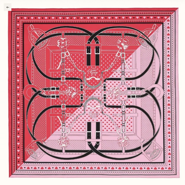 超熱 Hermes ハート柄 ラブ バンダナ グランマネージュ カレ エルメス