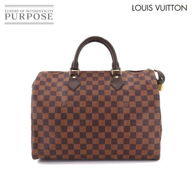 未使用 展示品 ルイ ヴィトン LOUIS VUITTON ダミエ スピーディ 35 ハンド バッグ エベヌ ブラウン N41523 ゴールド 金具 VLP 90178228