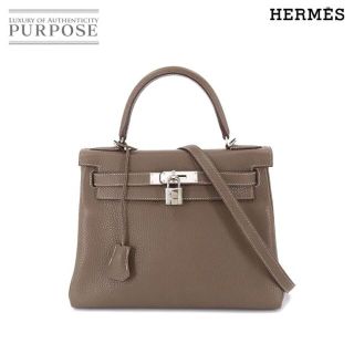 エルメス(Hermes)の新品同様 エルメス HERMES ケリー 28 2way ハンド ショルダー バッグ トリヨン エトゥープ 内縫い シルバー 金具 VLP 90178801(ハンドバッグ)