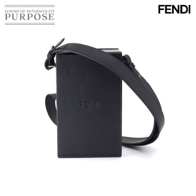 当店の記念日 ブラック レザー バッグ ショルダー ボックス 縦型 FENDI