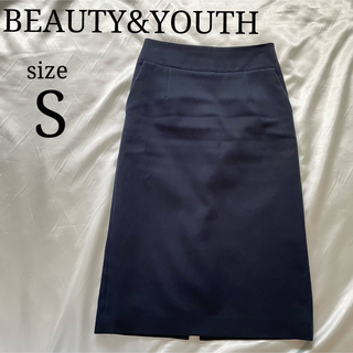 ビューティアンドユースユナイテッドアローズ(BEAUTY&YOUTH UNITED ARROWS)のBEAUTY&YOUTH タイトスカート ネイビー Sサイズ(ひざ丈スカート)