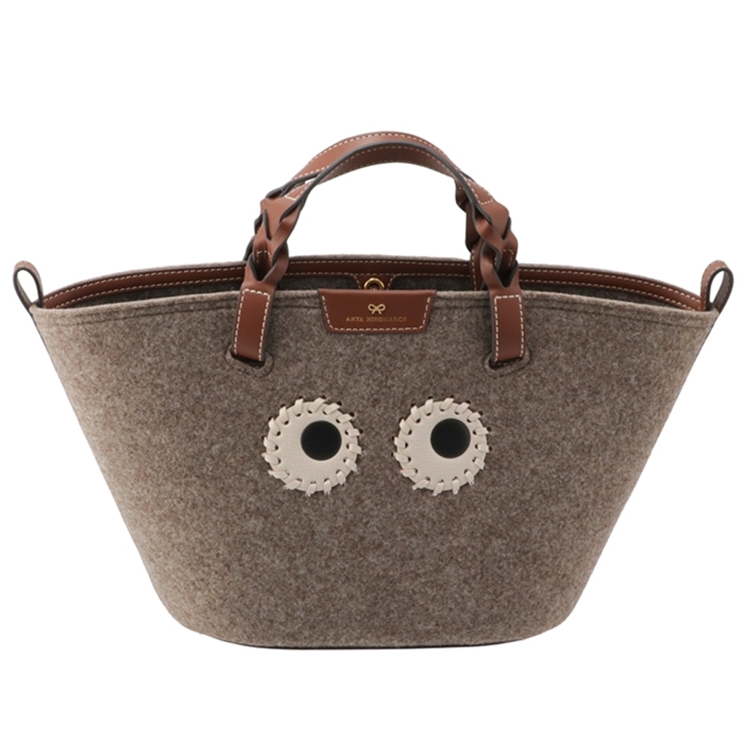 アニヤ ハインドマーチ ANYA HINDMARCH トートバッグ スモール EYES フェルト バッグ ブラウン系 171793