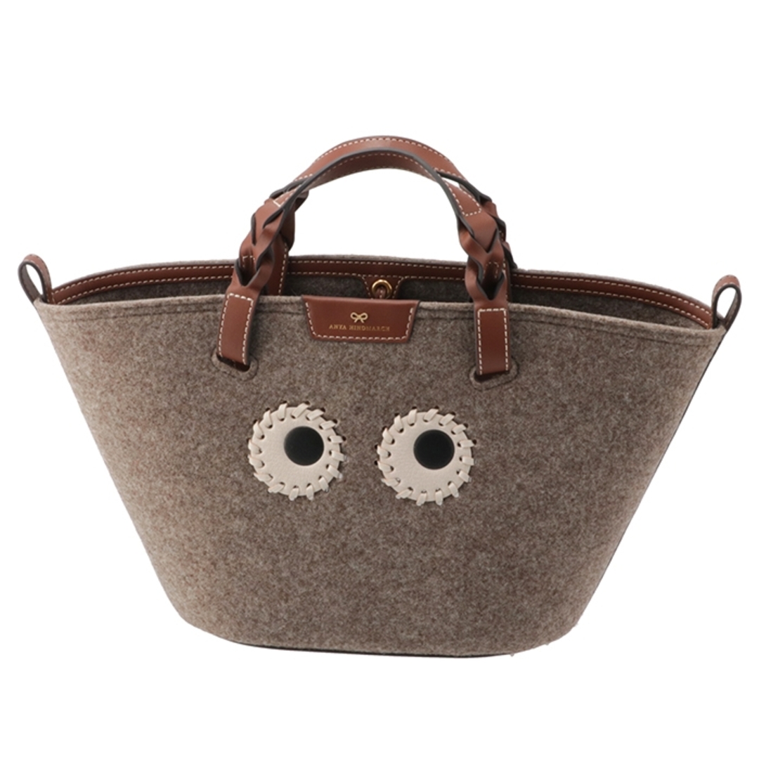 アニヤ ハインドマーチ ANYA HINDMARCH トートバッグ スモール EYES フェルト バッグ ブラウン系 171793