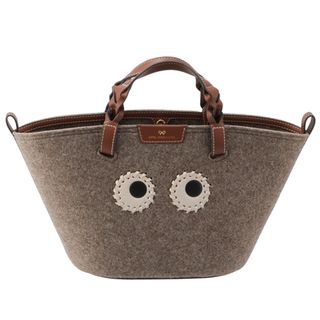 アニヤハインドマーチ(ANYA HINDMARCH)のアニヤ ハインドマーチ ANYA HINDMARCH トートバッグ スモール EYES フェルト バッグ ブラウン系 171793(ハンドバッグ)