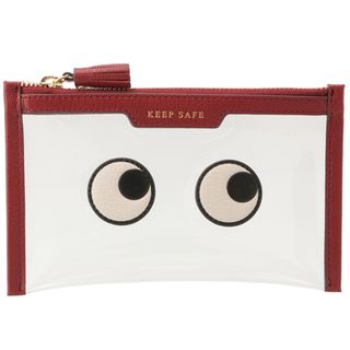 アニヤハインドマーチ(ANYA HINDMARCH)のアニヤ ハインドマーチ ANYA HINDMARCH EYES クリアポーチ SMALL KEEP SAFE フラットポーチ レッド系 2023年春夏新作 173605(ポーチ)