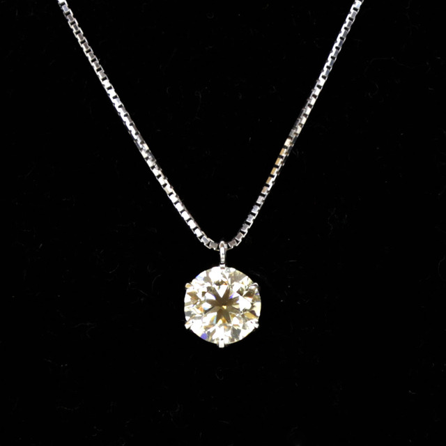 美品『USED』 Pt850/Pt900  /ダイヤモンド ネックレス ダイヤモンド 1.002ct 2.8g