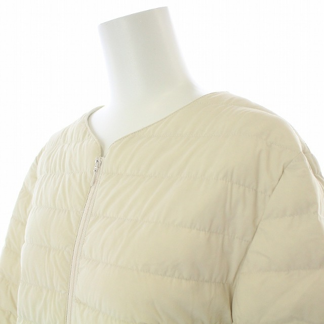 PLST(プラステ)のプラステ ダウンジャケット ジップアップ ロング ナイロン M 白 ホワイト レディースのジャケット/アウター(ダウンジャケット)の商品写真