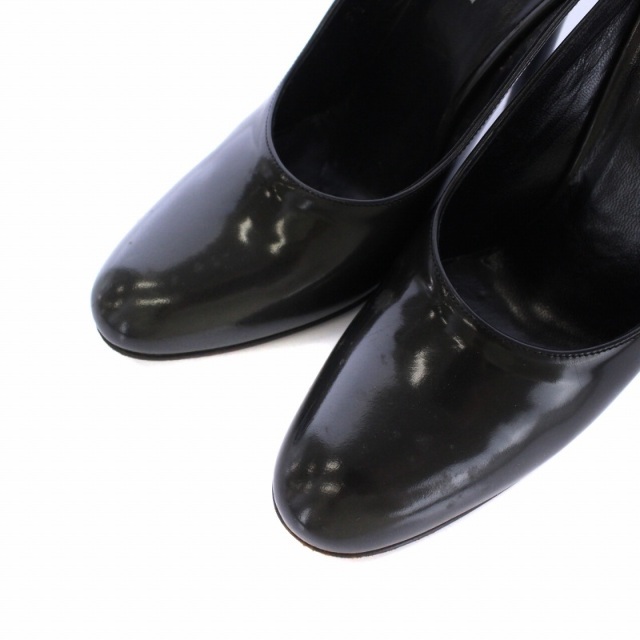 Gucci(グッチ)のグッチ ミュール サンダル ラウンドトゥ ハイヒール レザー 22.5cm 黒 レディースの靴/シューズ(ミュール)の商品写真