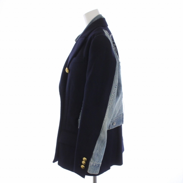 sacai(サカイ)のサカイ デニムミックスジャケット テーラードジャケット 切替 ウール 1 S 紺 レディースのジャケット/アウター(その他)の商品写真
