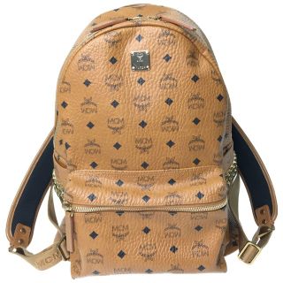 エムシーエム(MCM)の▼▼MCM エムシーエム リュック バックパック スターク Mサイズ スタッズ ブラウン(リュック/バックパック)