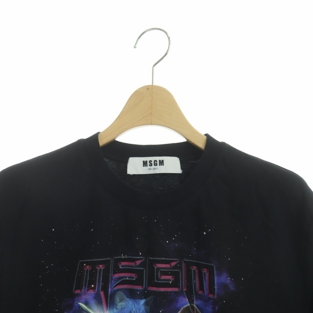 エムエスジーエム プリント Tシャツ カットソー 猫 ネコ クルーネック