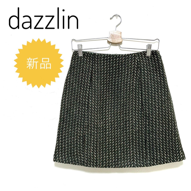 dazzlin(ダズリン)の新品タグ付き★ duzzlin ダズリン ツイード スカート M グリーン レディースのスカート(ミニスカート)の商品写真