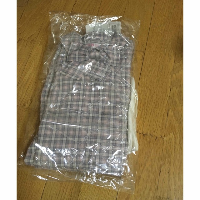 新入荷 流行 メゾピアノ チェックプリーツシャツワンピースニット