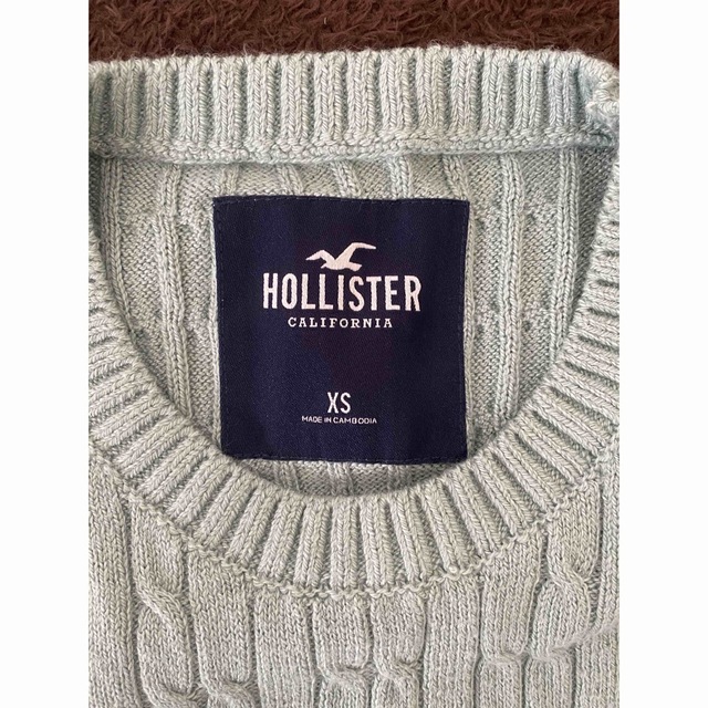 Hollister(ホリスター)の【新品・未使用】Hollister🏝刺繍ニット🐚エメラルドグリーン☆男女共用 メンズのトップス(ニット/セーター)の商品写真