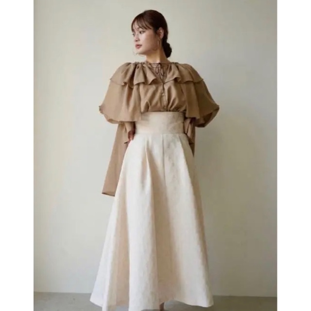 ロングスカート Acka  jacquard volume skirt