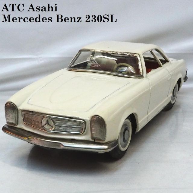 旭玩具【メルセデス ベンツ300SLR黄】ブリキtin toy car自動車箱付