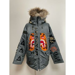 アベイシングエイプ(A BATHING APE)の【送料無料】A BATHING APE×ALPHA INDUSTRIES/アベイシングエイプ×アルファ インダストリーズ 001HJG231907X TIGER N-3B フライトジャケット【中古】【007】(ミリタリージャケット)