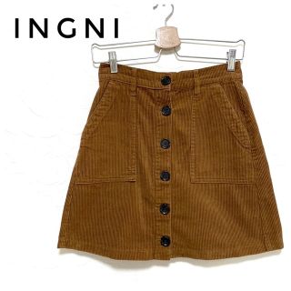 イング(INGNI)のINGNI イング コーデュロイ ウエストゴム ミニスカート M キャメル(ミニスカート)