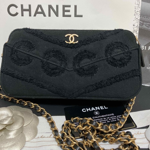 CHANEL(シャネル)の専用♡超美品♡チェーンウォレットショルダー バッグ デニム 正規品 レディースのバッグ(ショルダーバッグ)の商品写真