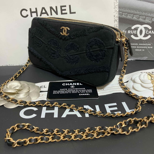 CHANEL꙳★*゜極美品 超レア 24番台 デニム チェーンウォレット