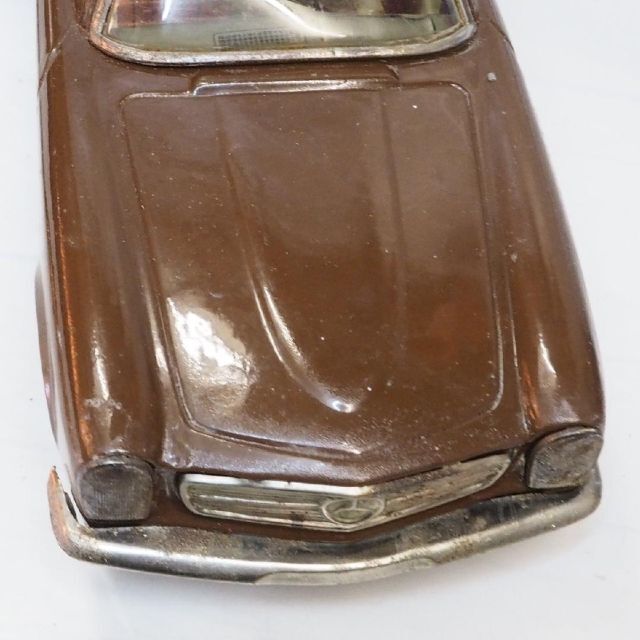 旭玩具メルセデスベンツ230SLリペイント茶ジャンクtinブリキtoy箱無car-