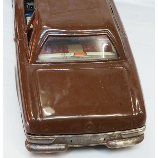 旭玩具メルセデスベンツ230SLリペイント茶ジャンクtinブリキtoy箱無car