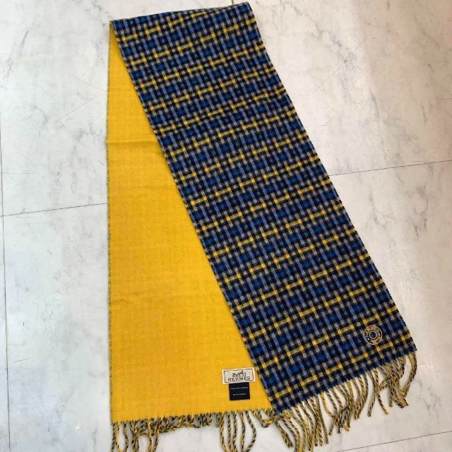 国産原料100% ☆未使用品☆HERMES Hエコセ レクトヴェルソ マフラー