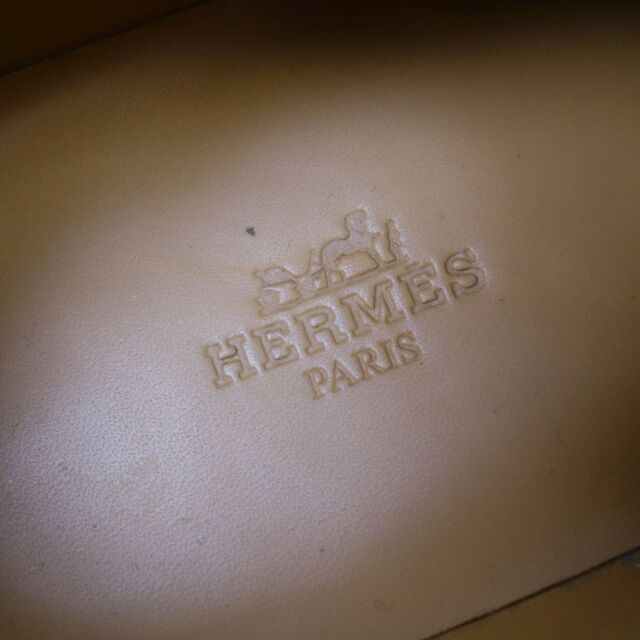 Hermes(エルメス)の美品 エルメス HERMES レザーシューズ ダービーシューズ カーフレザー シューズ 靴 メンズ 40 1/2(25.5cm相当) ブラック メンズの靴/シューズ(ドレス/ビジネス)の商品写真