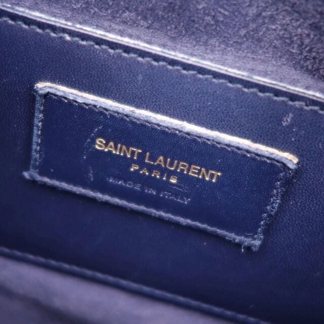 サンローラン パリ SAINT LAURENT PARIS バッグ ミニ 2wayバッグ ハンドバッグ ショルダーバッグ ゴールド金具 カーフレザー  レディース ネイビー