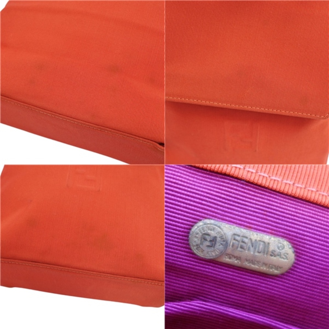 FENDI(フェンディ)のVintage フェンディ FENDI バッグ ミニ ハンドバッグ ポーチ ロゴ柄 キャンバス カバン レディース オレンジ レディースのバッグ(ハンドバッグ)の商品写真