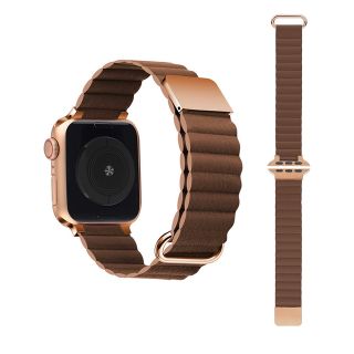 アップルウォッチ(Apple Watch)のApple Watch レザーバンド　ブラウン　未使用品(レザーベルト)