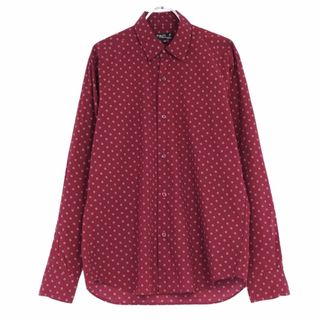 アニエスベー(agnes b.)の美品 アニエスベー オム agnes b. homme シャツ コットン 総柄 メンズ 長袖 ロングスリーブ トップス 38(M相当)ボルドー(シャツ)