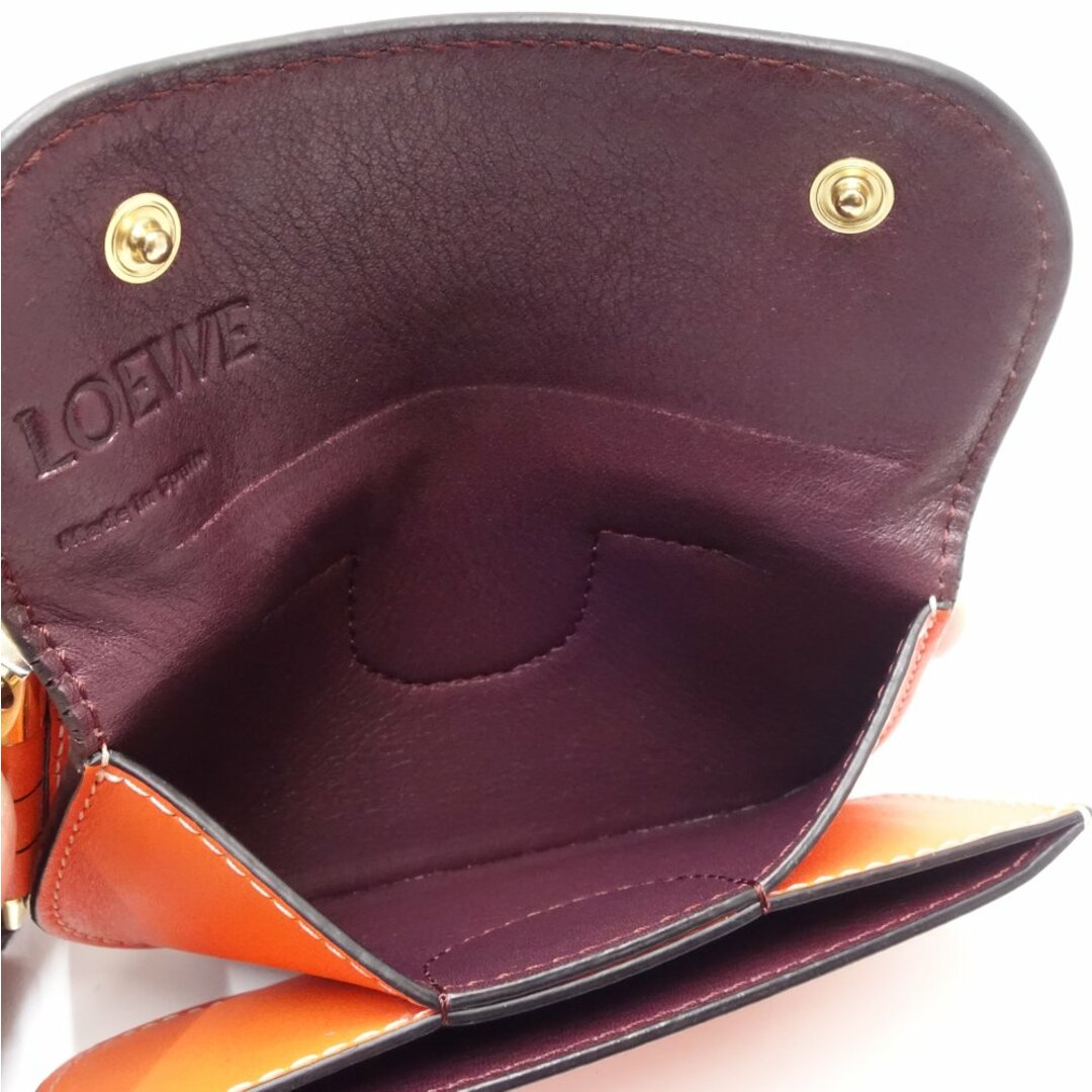 LOEWE ロエベ ミニウォレット ゲート 三つ折り財布 レザー オレンジ/083126 8