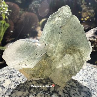 たっぷりクローライト ヒマラヤ水晶  メルー水晶　グリーンファントムクォーツ　(置物)