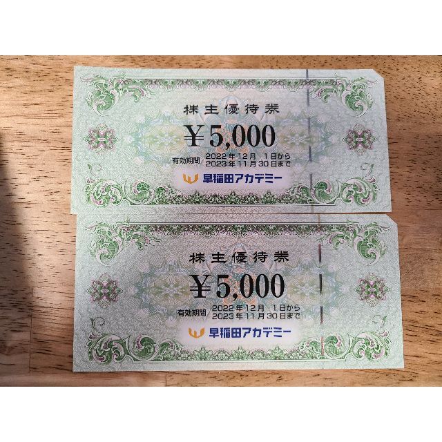 早稲田アカデミー 株主優待 10,000円分チケット - その他