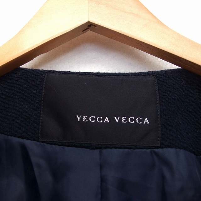 YECCA VECCA(イェッカヴェッカ)のイェッカヴェッカ YECCA VECCA ノーカラー コート ミディ丈 総柄 レディースのジャケット/アウター(その他)の商品写真
