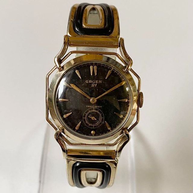 グリュエンCal.335スパイダー金張り10KGF腕時計メンズ手巻き1950年代