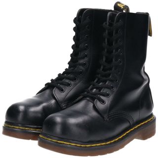 ドクターマーチン(Dr.Martens)の古着 ドクターマーチン Dr.Martens スチールトゥ 10ホールブーツ 英国製 レディース22.5cm /saa010787(ブーツ)