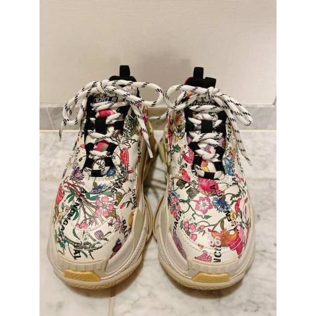 GUCCI BALENCIAGA コラボ フローラルトリプルSスニーカー 36 onadici