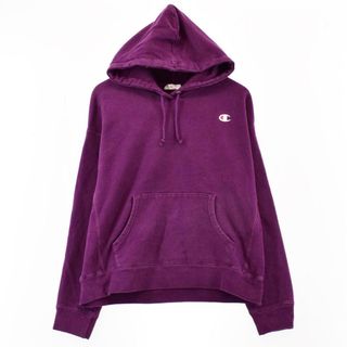 チャンピオン(Champion)の古着 チャンピオン Champion リバースウィーブ 復刻 単色タグ バックプリント スウェットプルオーバーパーカー メンズM /eaa300214(スウェット)