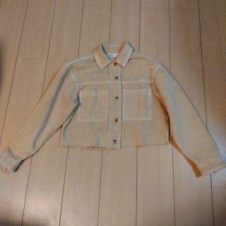 ザラ(ZARA)のZARA     ベージュデニム    ショートジャケット ほぼ未使用！(Gジャン/デニムジャケット)