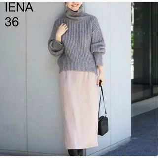 イエナ(IENA)の720イエナ グロッシーサテンタイトスカート日本製くすみピンク36(ロングスカート)